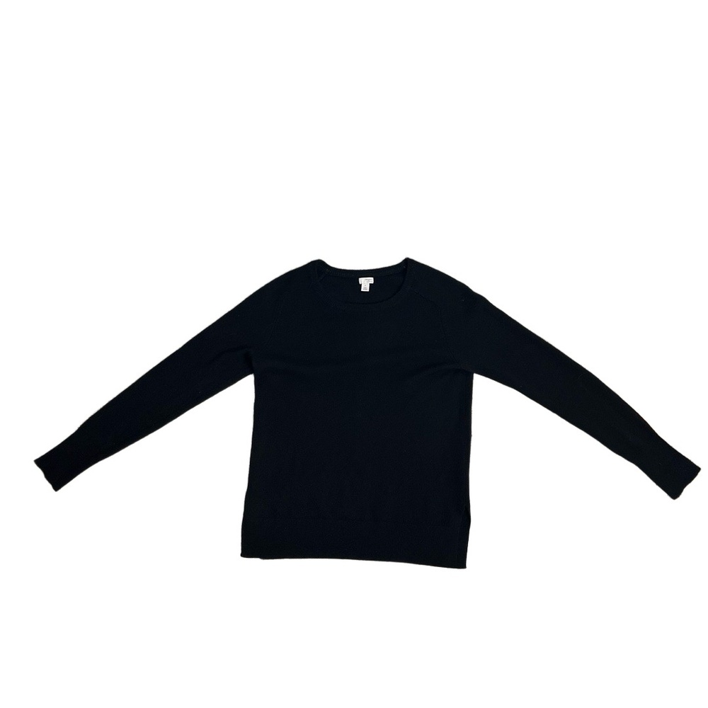 Halogen Sweater Womens‎ Size Medium Black Crewneck Cashmere Minimalist Luxe - Picture 6 of 6